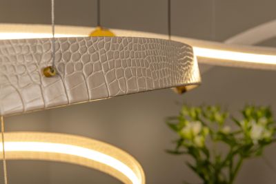 Lucide SLALOM - Pendant light - LED Dim. - CCT - 1x80W 2200K/4000K - Cream - Premium